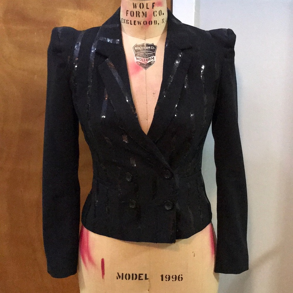 Sequined Pinstriped Double Breasted Jacket!